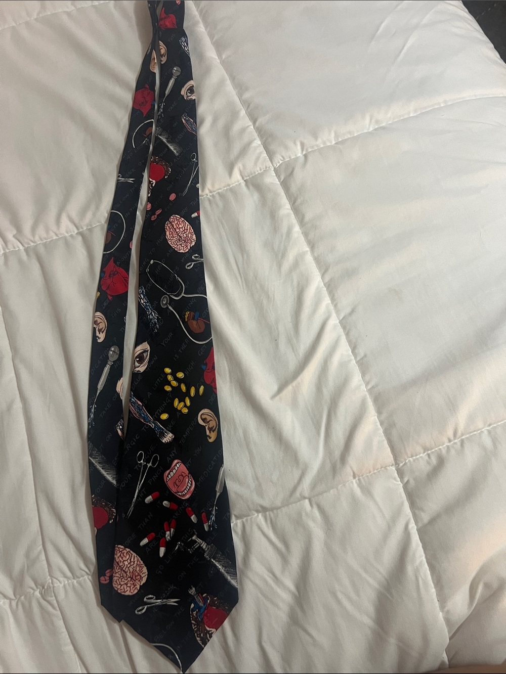 Nicole Miller vintage Navy color Medical Print Accent Tie(#38)